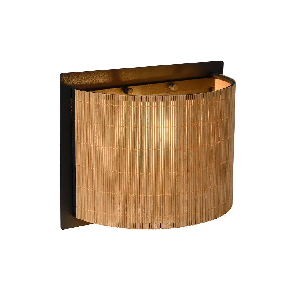 [LUC-03229/01/30] Lucide Applique MAGIUS rotonda E27 IP20, legno, nero dimmerabile