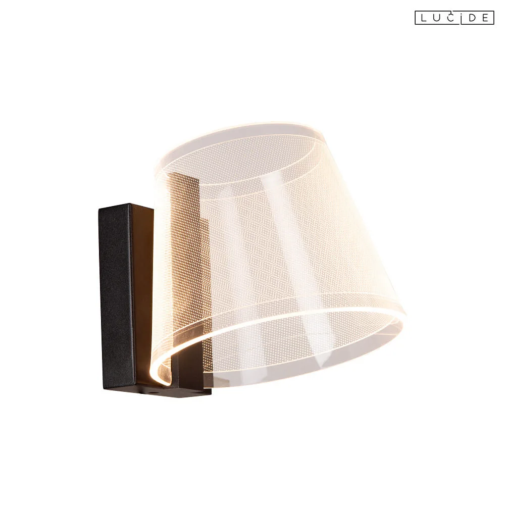 [LUC-04213/10/30] Lucide Lampada da bagno KORGIS IP44, nero, trasparente