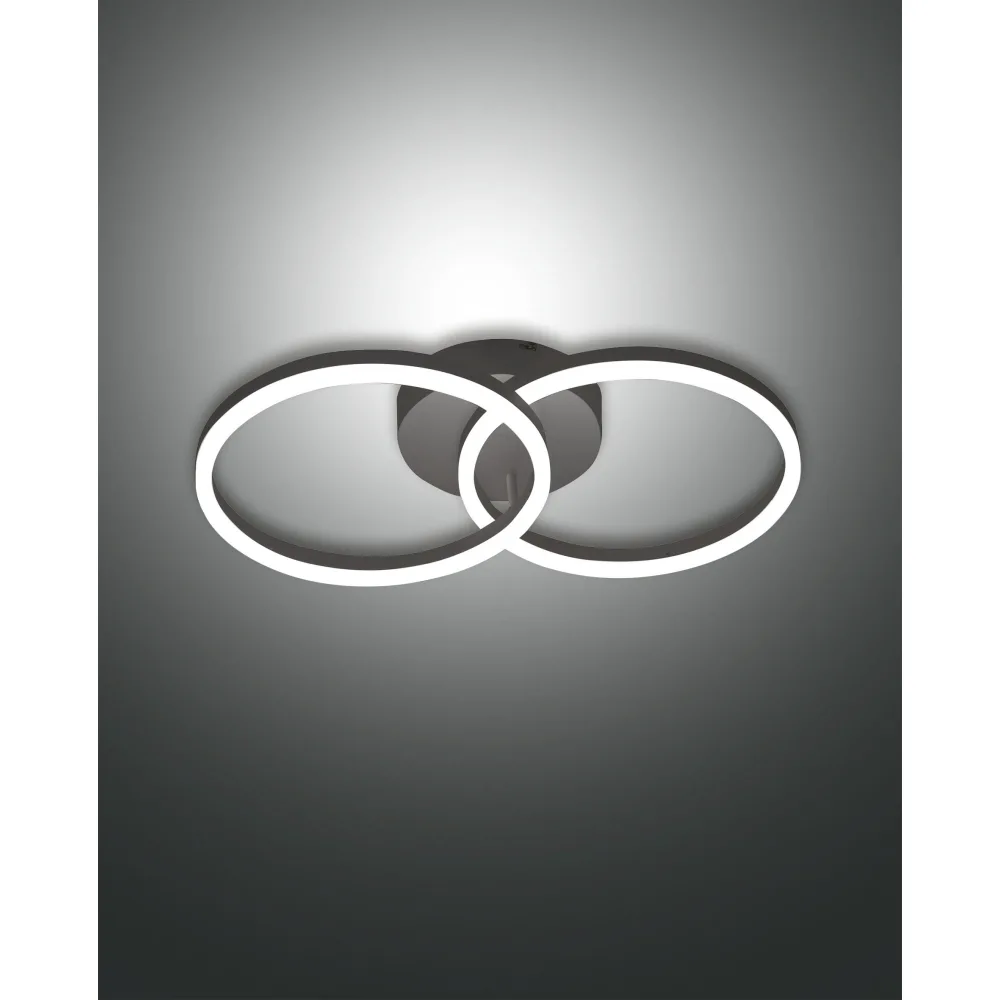 [FAB-3508-22-101] Fabas Luce LED Wandleuchte GIOTTO, 2x 18W, 3000K, 3240lm, IP20 (schwarz satiniert)