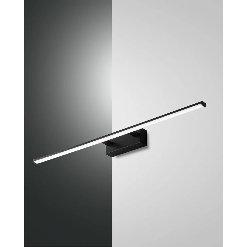 [FAB-3361-28-101] Fabas Luce LED Wandleuchte NALA, 1x 15W, 3000K, 1850lm, IP44, verchromt (Schwarz)