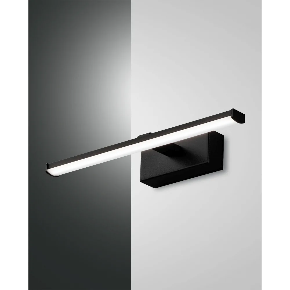 [FAB-3361-21-101] Fabas Luce LED Wandleuchte NALA, 1x 6W, 3000K, 700lm, IP44 (Schwarz)