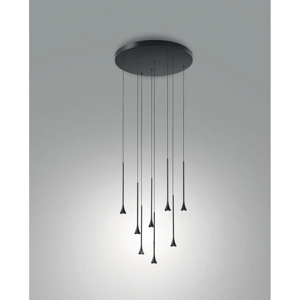 [FAB-3820-49-101] Fabas Luce Pendelleuchte SUSA 8-flammig IP20, dimmbar (Schwarz)