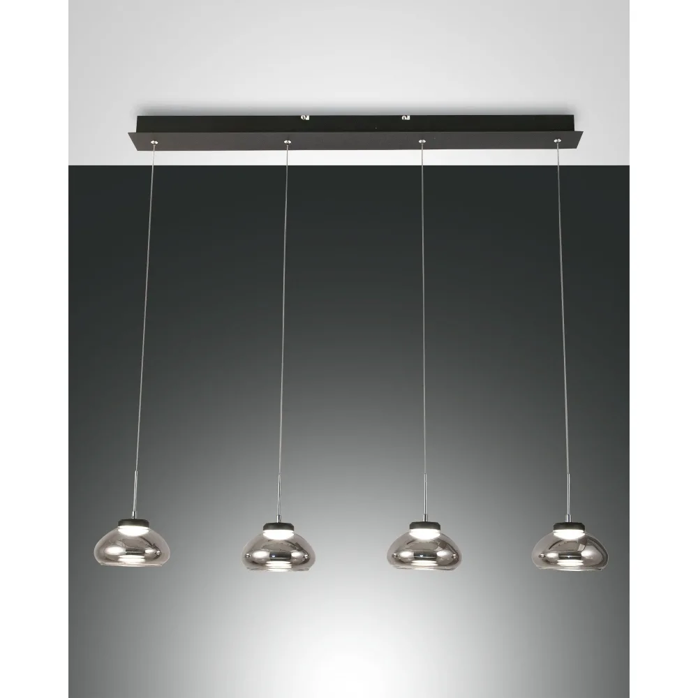 [FAB-3547-48-126] Fabas Luce LED Pendelleuchte ARABELLA 1, 4x 8W, 3000K, 2880lm, IP20, amber (rauchfarben Schwarz)