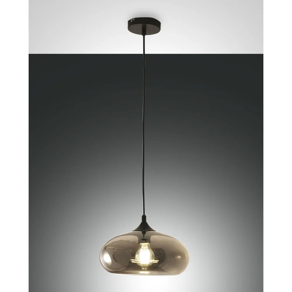 [FAB-3489-40-126] Fabas Luce Suspension ELA, E27, 1x 60W, IP20, ambre (couleur fumée noir)