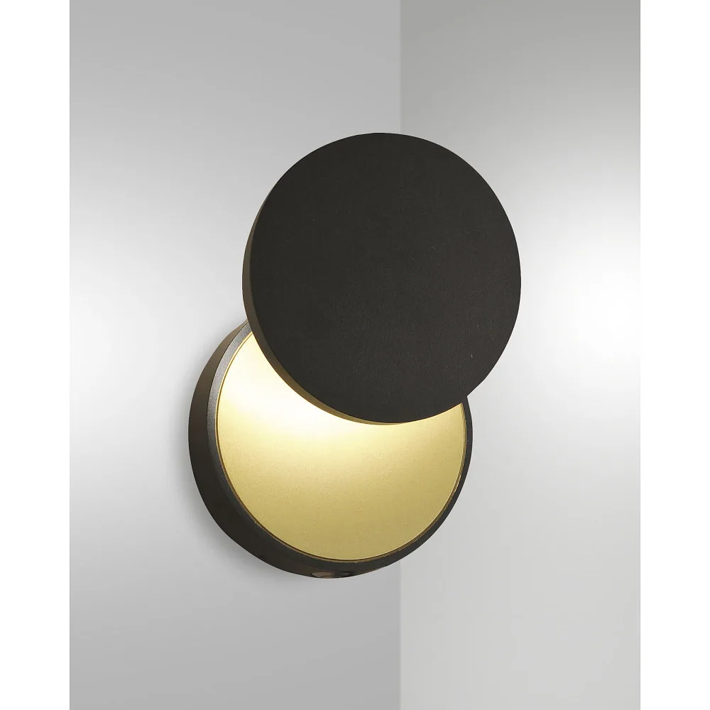 [FAB-3452-21-101] Fabas Luce LED Wandleuchte ARA, 2x 6W, 3000K, 1080lm, IP20 (Gold schwarz)