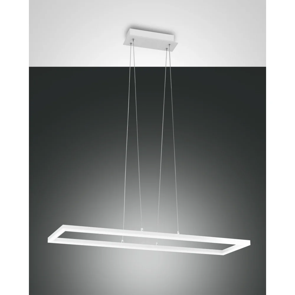 Fabas Luce Lampada a sospensione LED BARD 92x32cm – bianco satinato