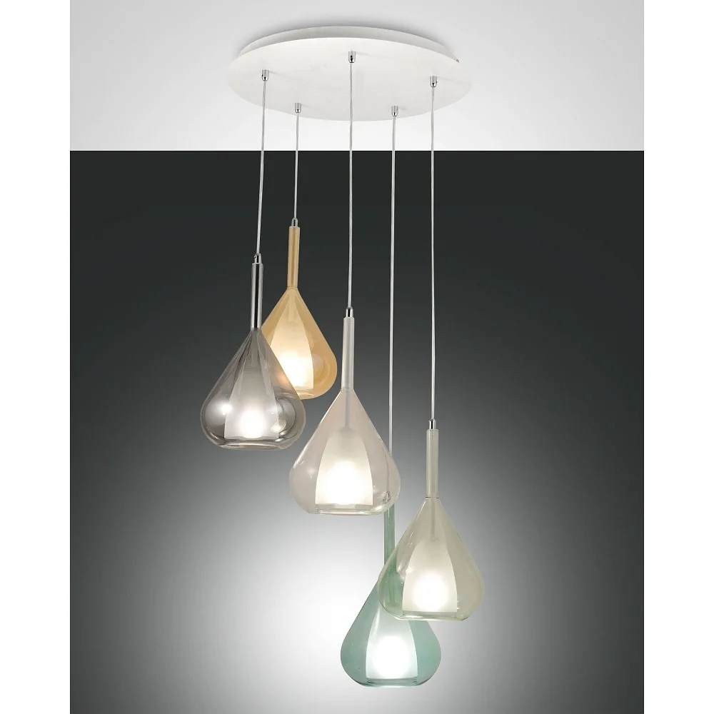 Fabas Luce Pendelleuchte LILA 5-flammig E27 IP20, weiß