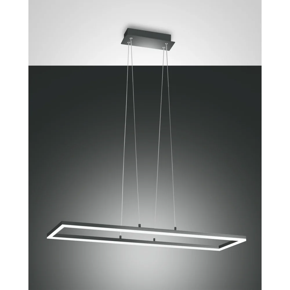 Fabas Luce LED Pendant luminaire BARD, 1x 52W, 3000K, 4680lm, IP20, anthracite