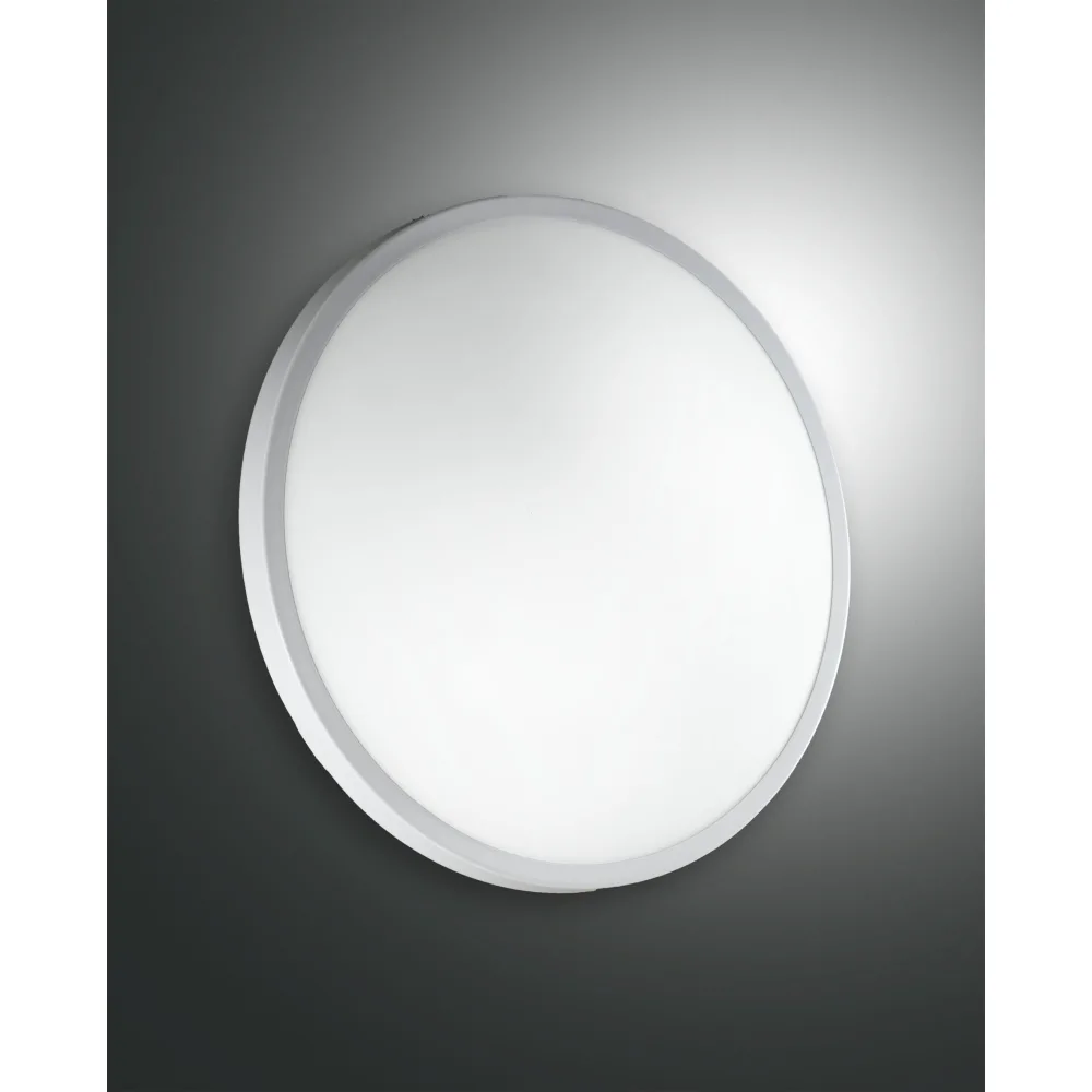 Fabas Luce LED Ceiling luminaire PLAZA LED, 1x 12W, 3000K, 1000lm, IP41, white