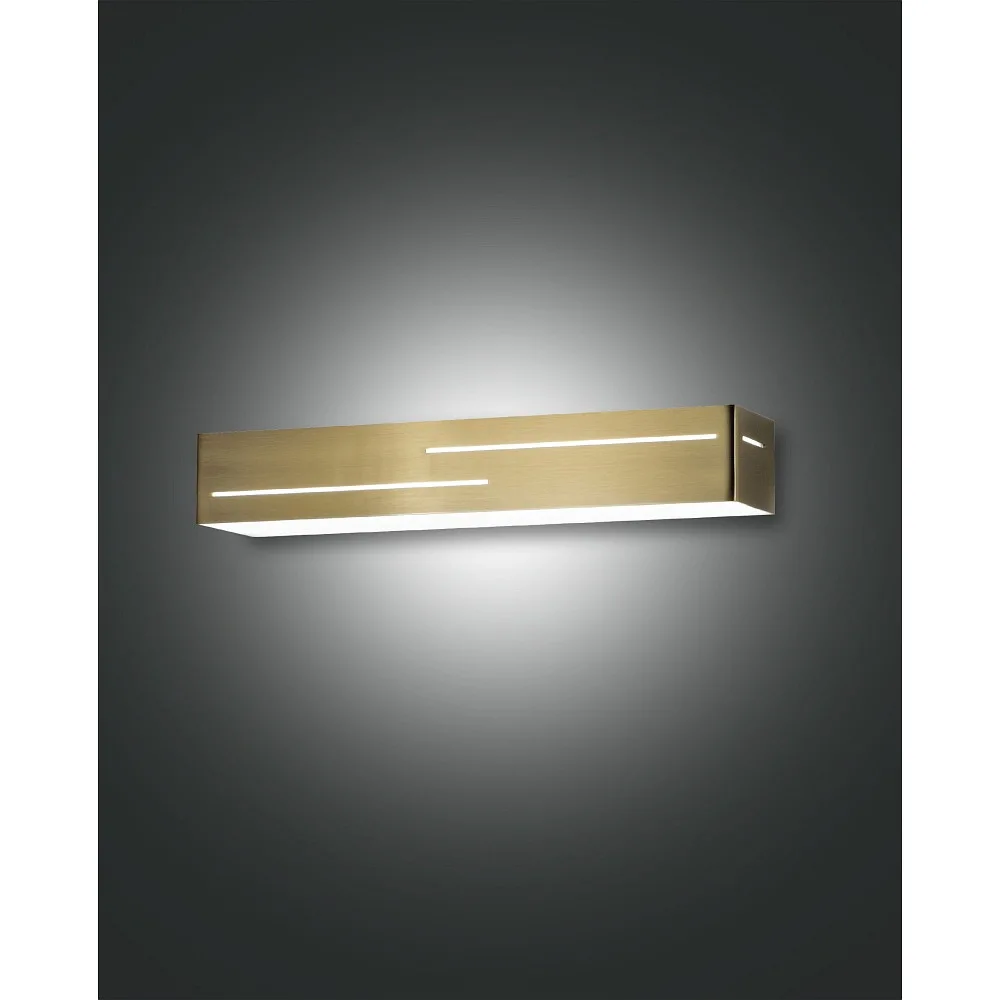 Fabas Luce Applique BANNY up / down, quadrata IP20, ottone, satinato
