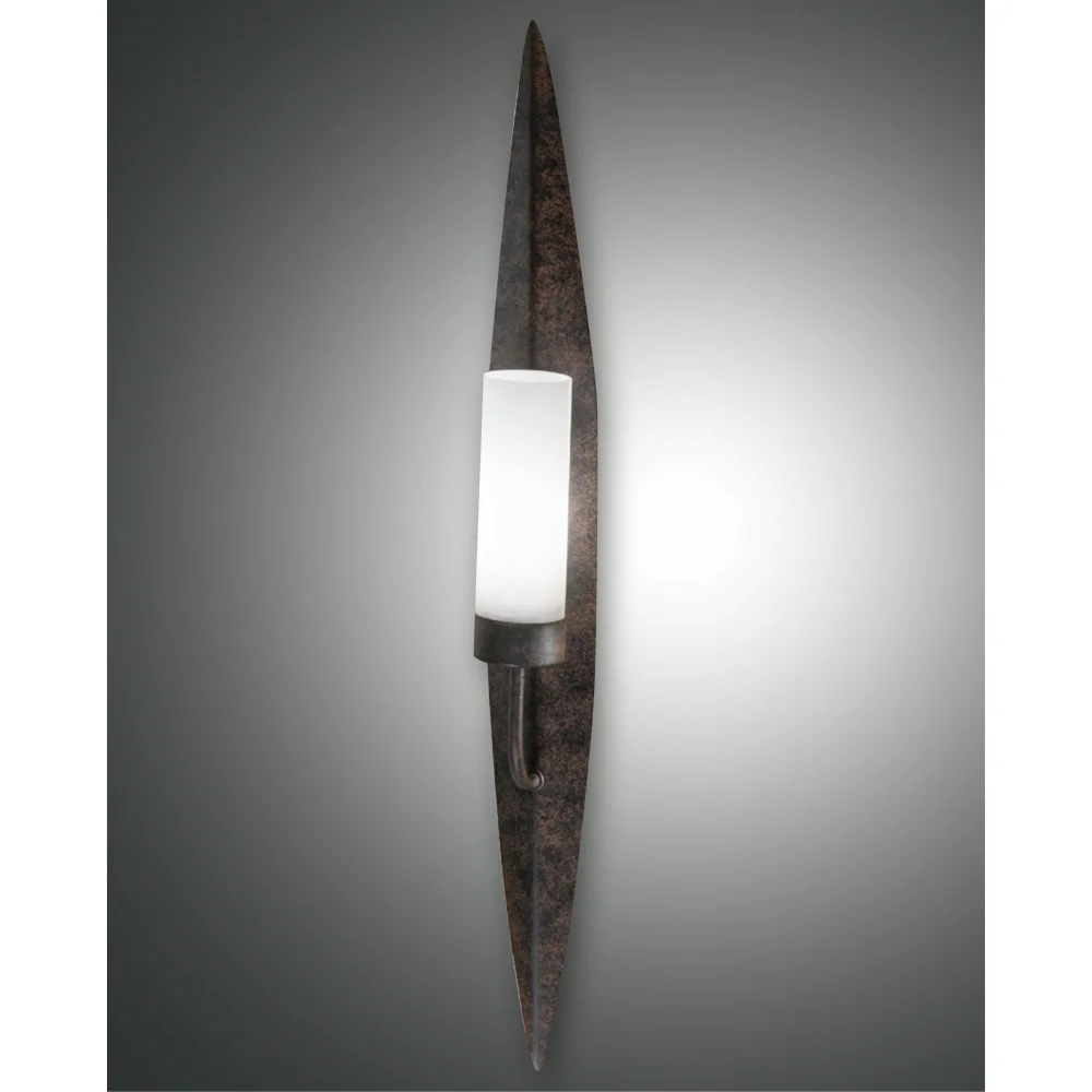 [FAB-2899-26-171] Fabas Luce VANITY Wandleuchte, E14, Höhe: 70cm, Glas weiß, dunkelrostfarben