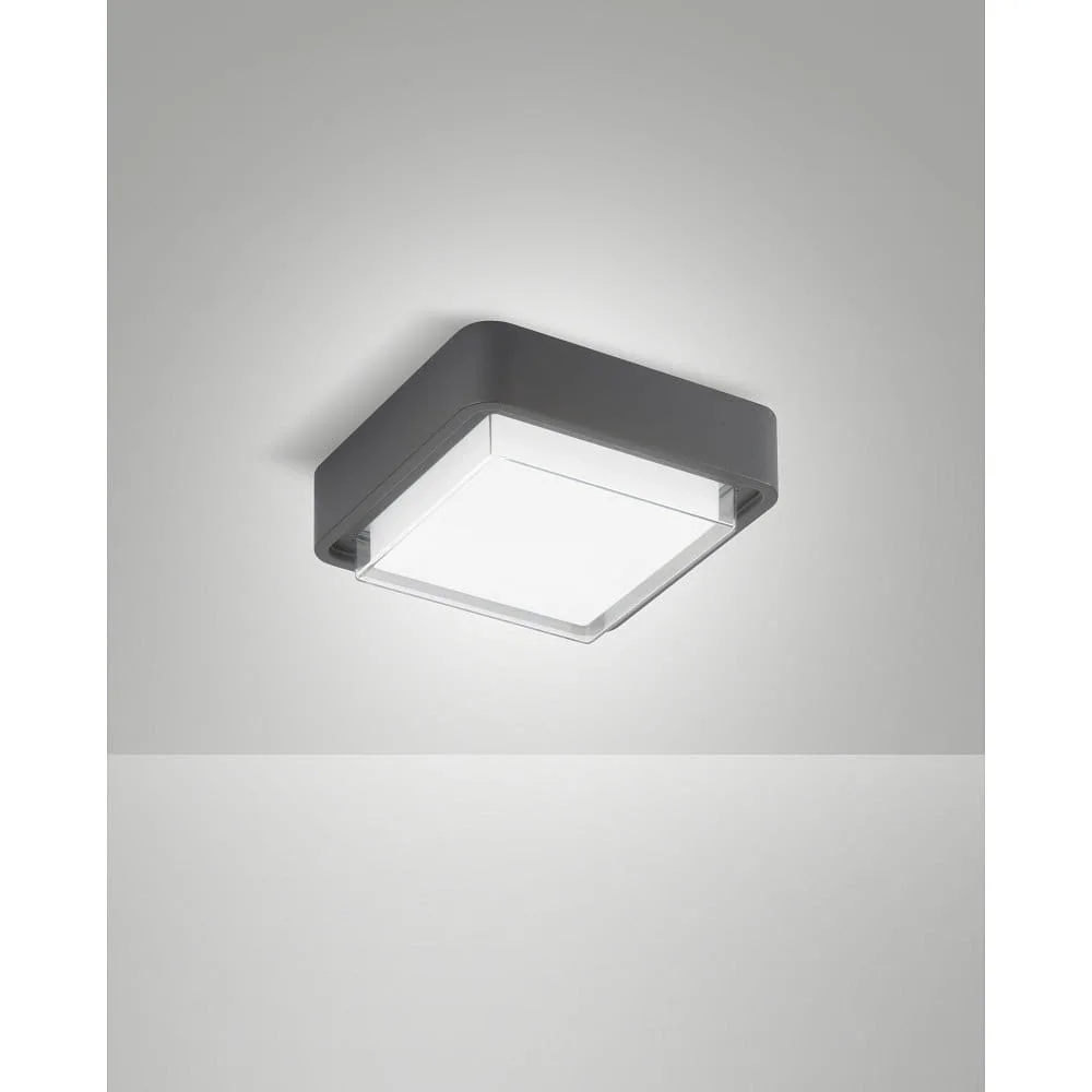 Fabas Luce Plafoniera da esterno DIUK IP65, grigio scuro