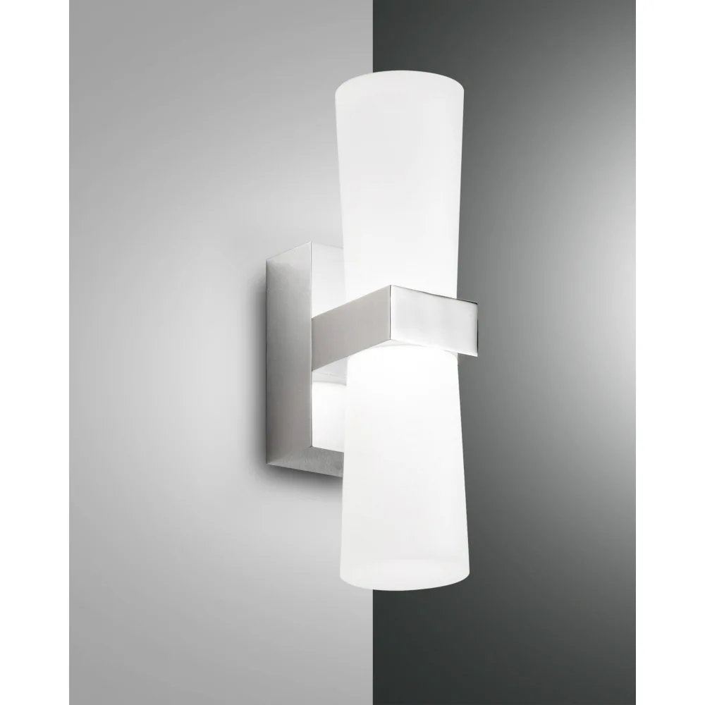 Fabas Luce IGLESIAS Outdoor LED Wandleuchte verchromt, Höhe 22cm