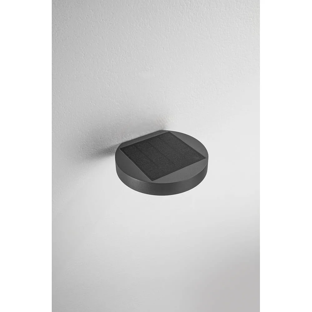 [FAB-6539-21-299] Fabas Luce Solar wall luminaire PALMER with sensor IP54, dark grey