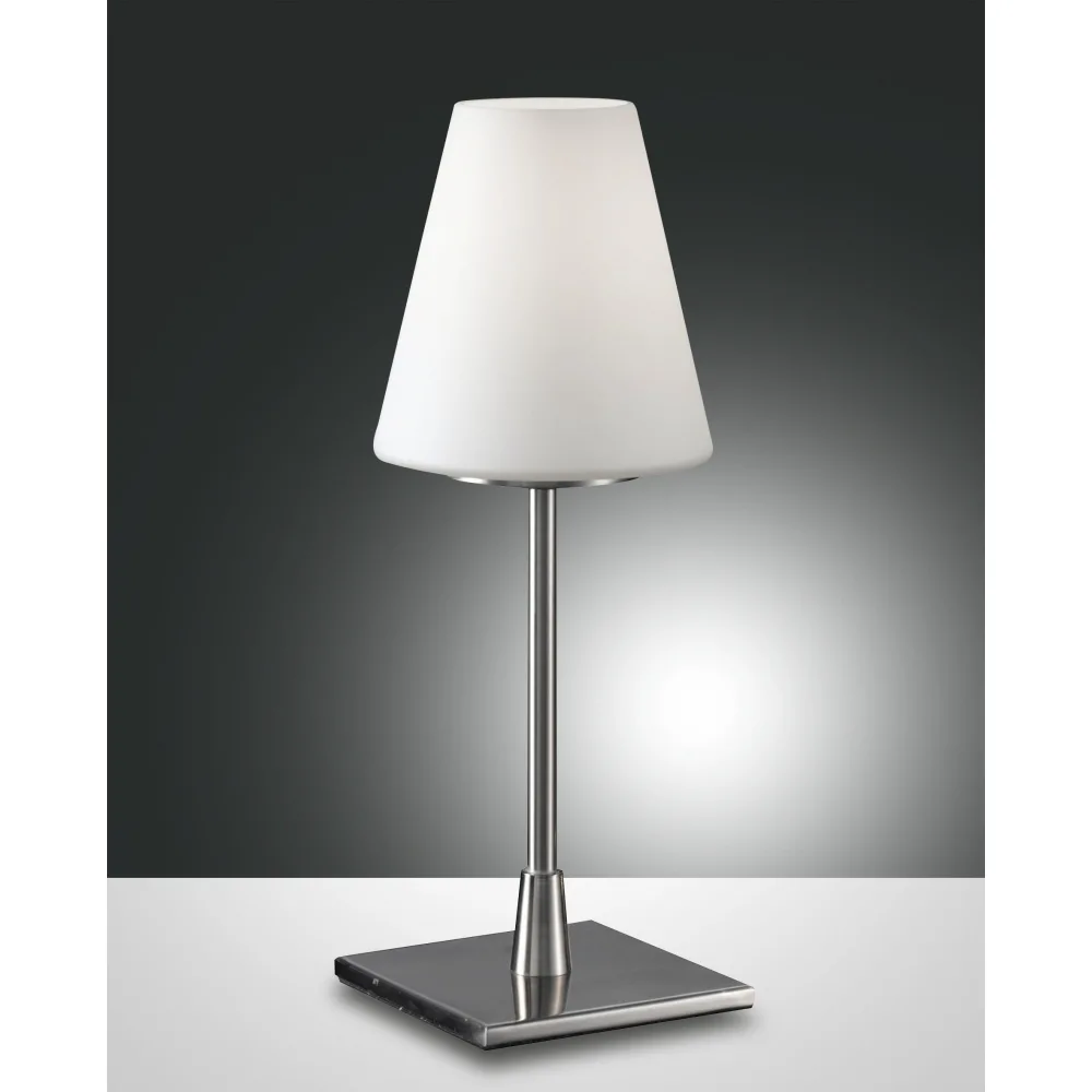 [FAB-2653-31-178] Fabas Luce Lampe à poser LUCY BIG, E14, 1x 60W, IP20, nickel satiné