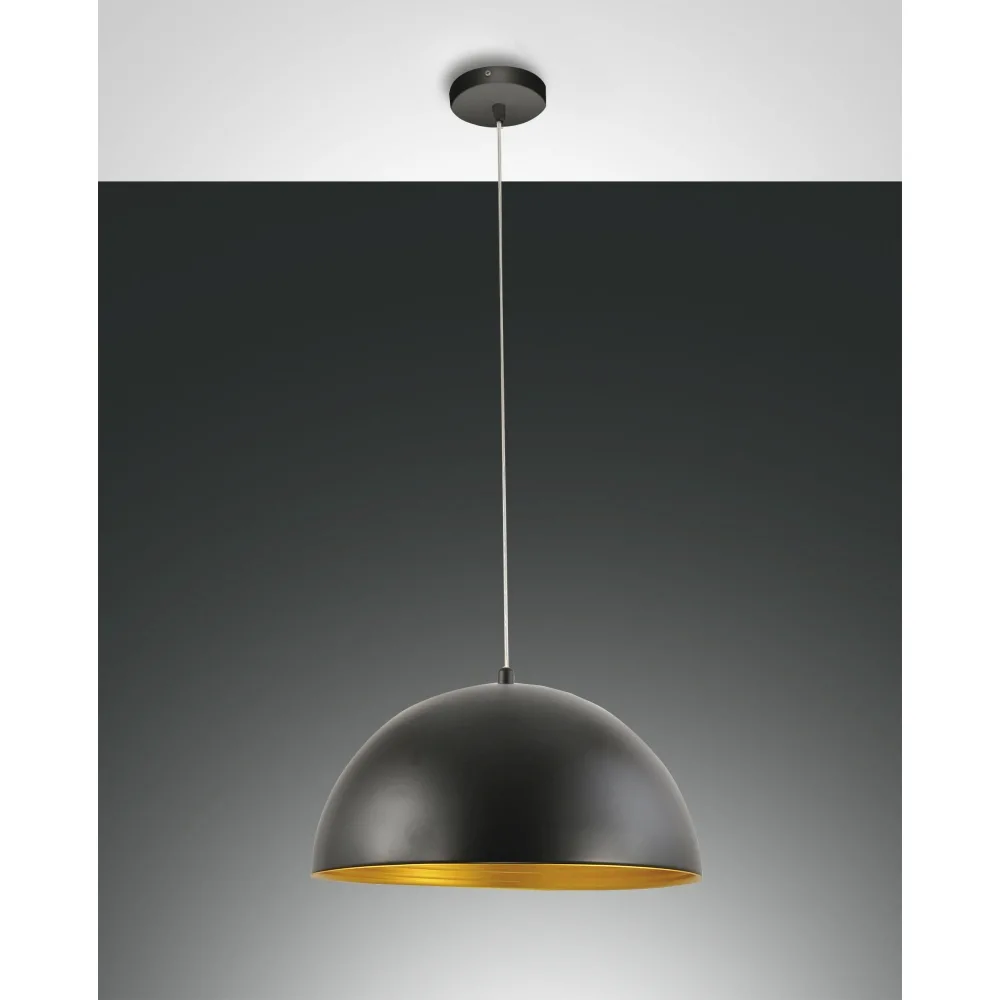 Fabas Luce DINGLE Lampada a sospensione, E27, nero/oro