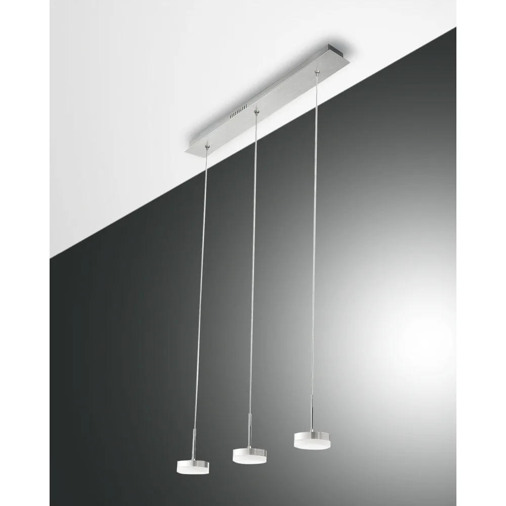 [FAB-3239-47-212] Fabas Luce DUNK LED Pendelleuchte, Aluminium gebürstet, 3-flammig