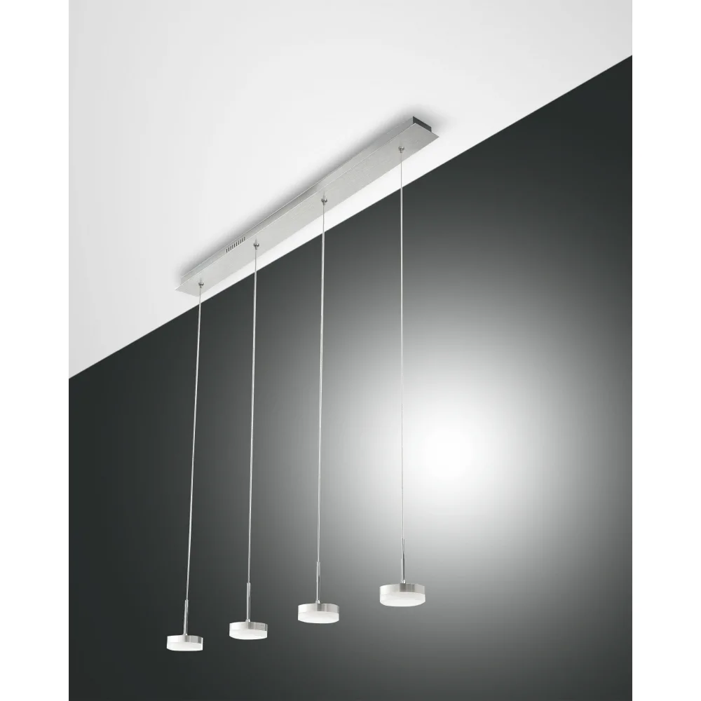 [FAB-3239-49-212] Fabas Luce DUNK LED Pendelleuchte, Aluminium gebürstet, 4-flammig