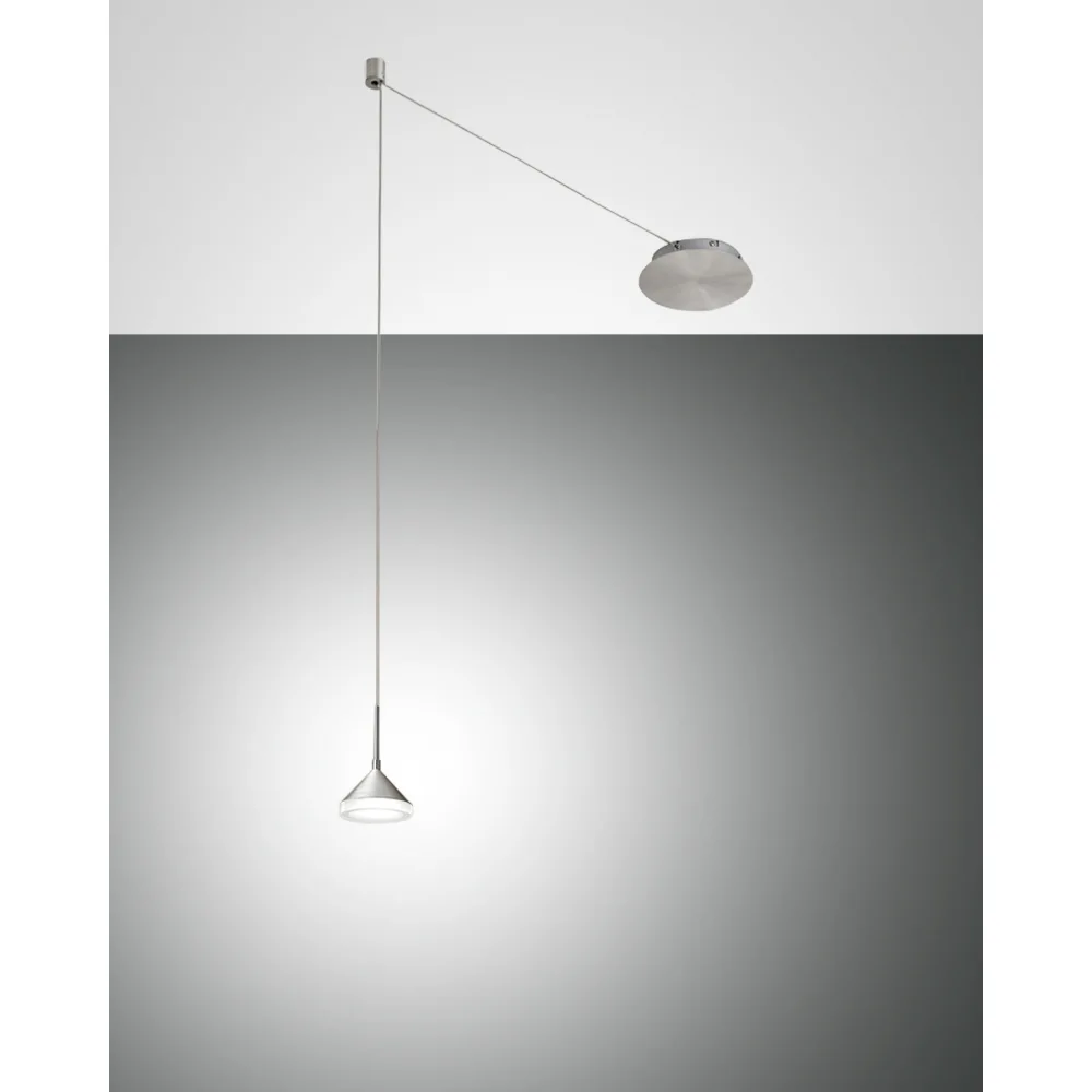 [FAB-3410-41-212] Fabas Luce ISABELLA LED Pendelleuchte 1 Pendel, Nickel satiniert / Chrom / Aluminium