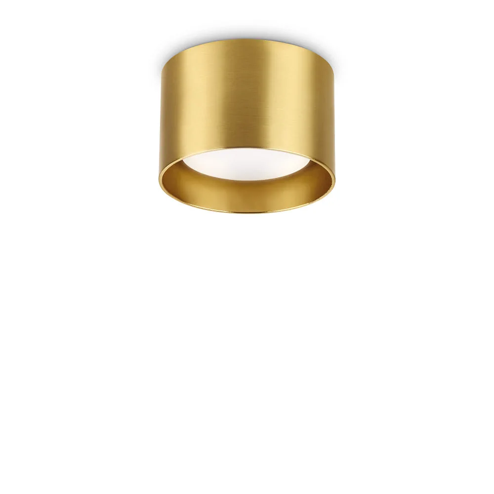 [IDEA-285238] Ideal Lux Deckenleuchte SPIKE PL1 ROUND GX53 nach unten, rund, starr GX53 IP20 (Messing)