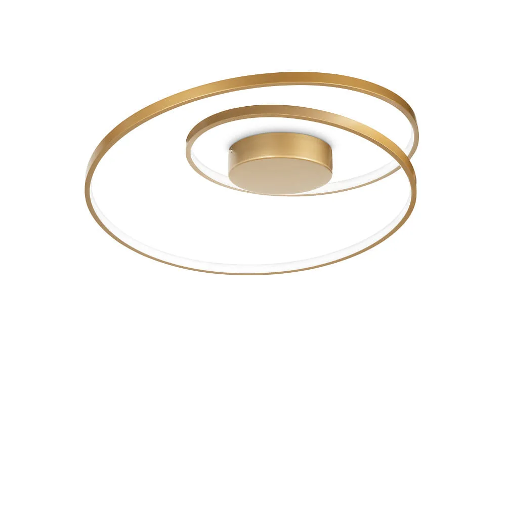 Ideal Lux Plafonnier OZ PL DALI/PUSH rond, commandable DALI IP20 – Laiton