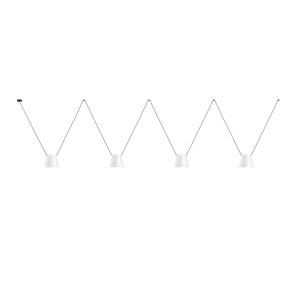 [LEDS-00-7403-05-14] LEDS C4 Pendelleuchte ATTIC 4 4-flammig, konisch E27 IP20, Kabellänge: 800 cm, Ø/B/H: 24/24/175 cm (Weiß)