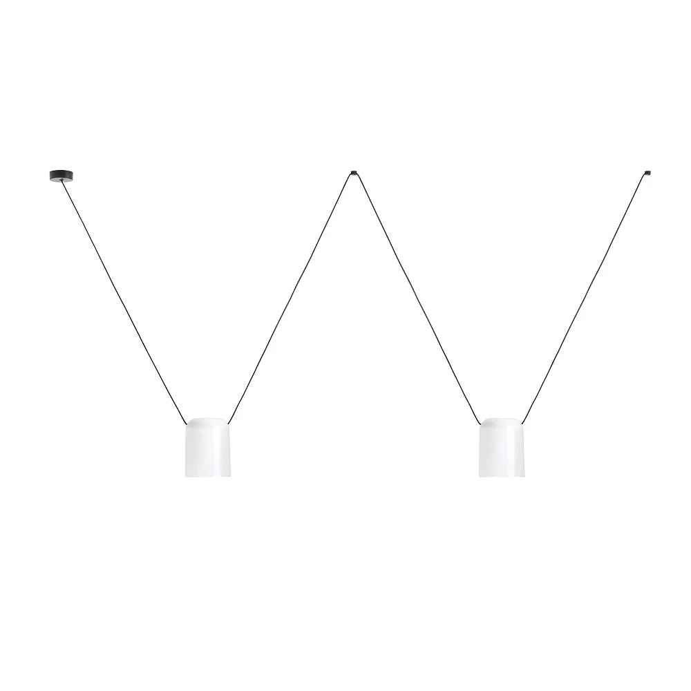 [LEDS-00-7396-05-14] LEDS C4 Pendelleuchte ATTIC 2 2-flammig E27 IP20, L: 200 cm, Ø/B/H: 15/15/75 cm (Weiß)