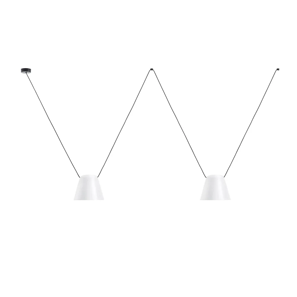 [LEDS-00-7401-05-14] LEDS C4 Suspension ATTIC 3 à 3 lumières, conique E27 IP20, longueur du câble : 300 cm, Ø/L/H : 24/24/75 cm (blanc)