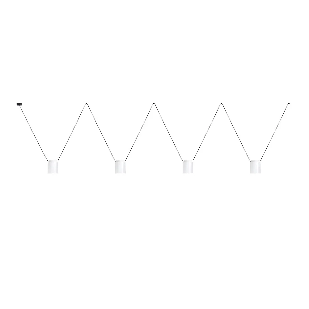 LEDS C4 Lampada a sospensione ATTIC 4 a 4 luci E27 IP20, cavo L: 400 cm, Ø∕ L∕ H: 15∕ 15∕ 75 cm – bianco