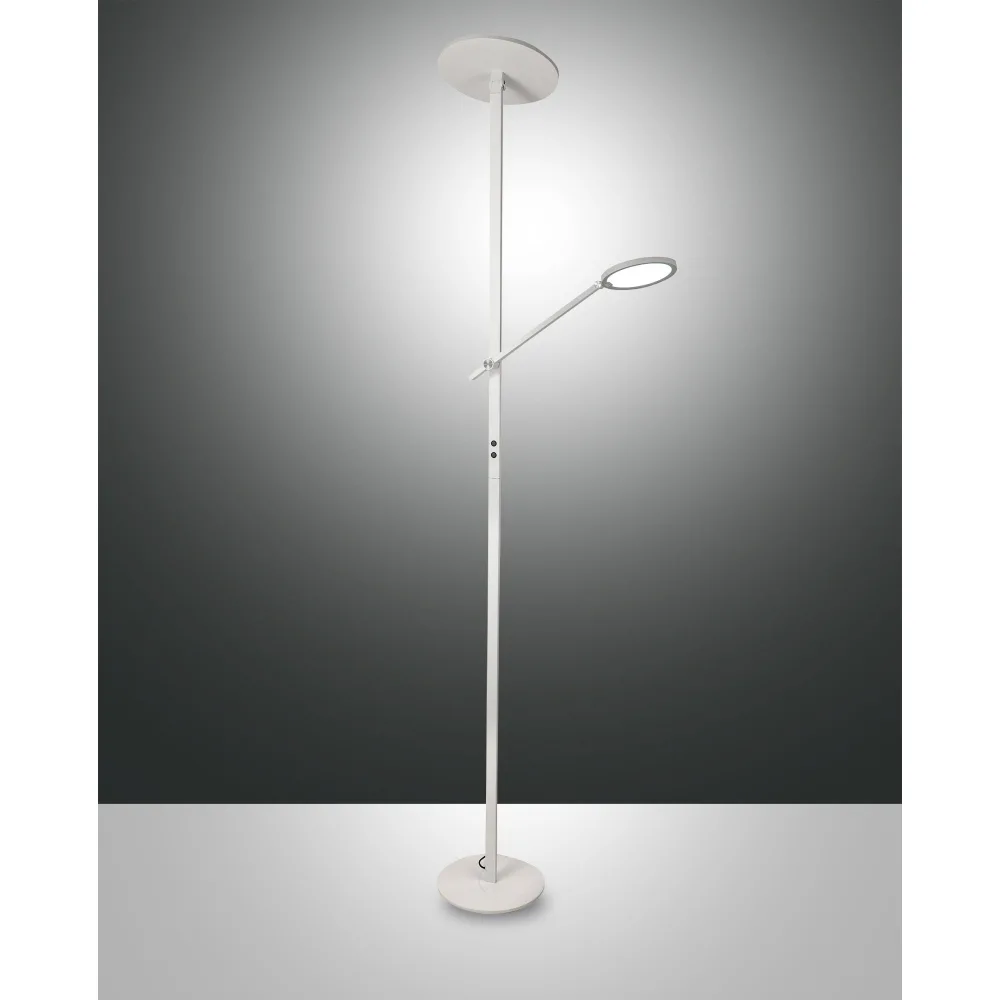 Fabas Luce LED Stehleuchte REGINA, 36W+12W, 3000K, 3000/800lm, IP20 – Weiß