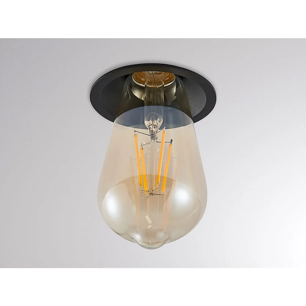[MOL-222-00028] Molto Luce Encastré de plafond WILLI 68R E27 IP20, noir dimmable