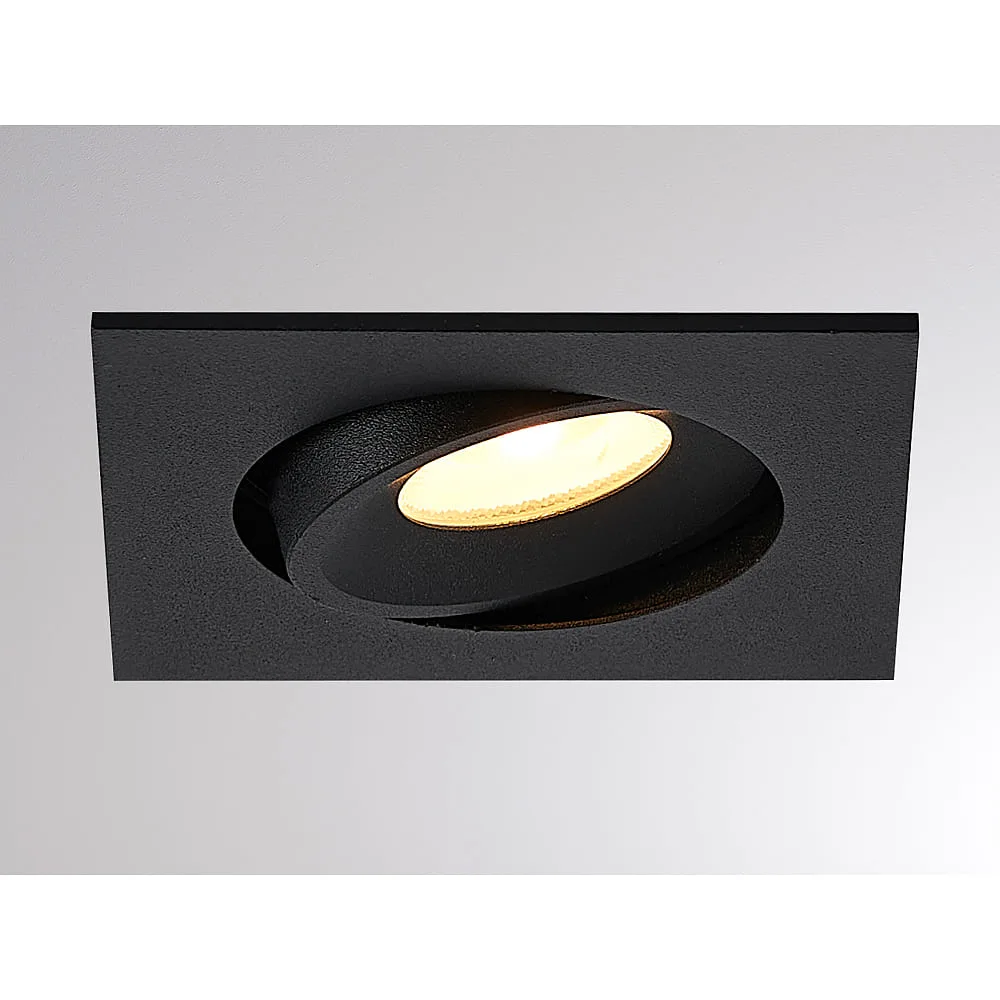 [MOL-222-00133] Molto Luce Einbauleuchte AGON FLAT SQUARE IP20, schwarz dimmbar 5W 440lm 2700K 55°