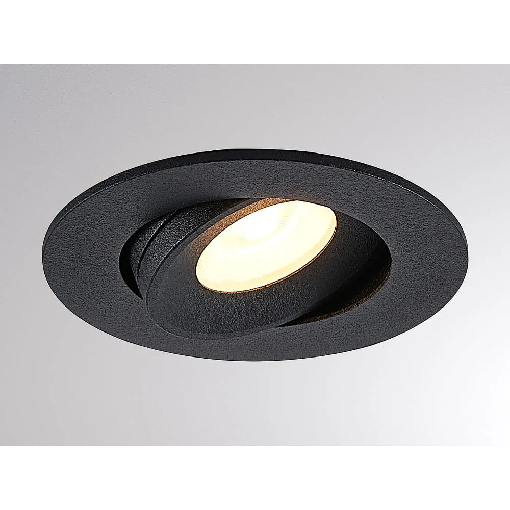 [MOL-222-00139] Molto Luce Recessed light AGON ROUND IP20, black dimmable 5/9W 475|830lm 3000K 36°
