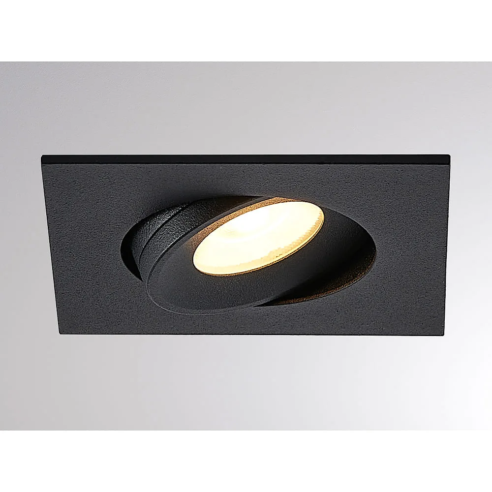 Molto Luce Incasso AGON SQUARE IP20, nero dimmerabile 5/9W 415|705lm 2700K 36°