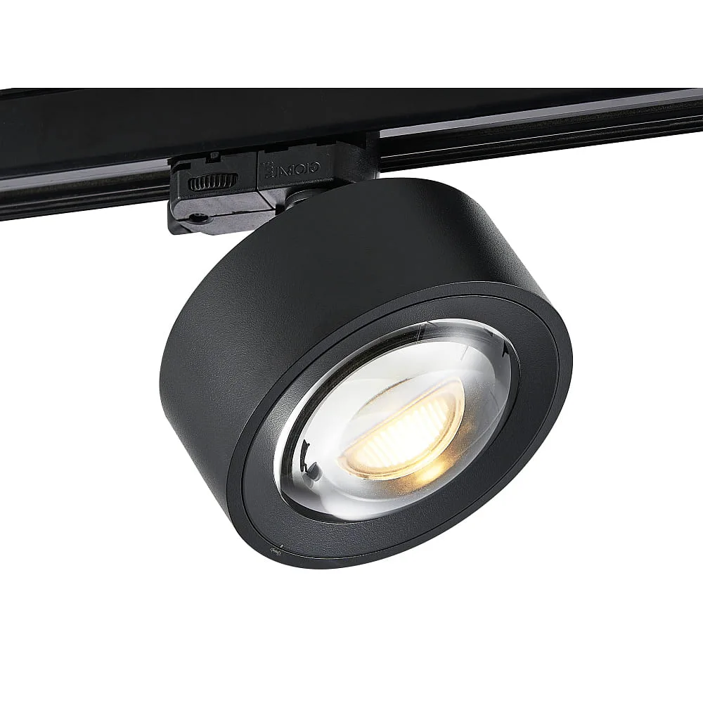 Molto Luce Faretto per binario trifase MAG TRACK IP20, nero dimmerabile, 3000 K 3-phase