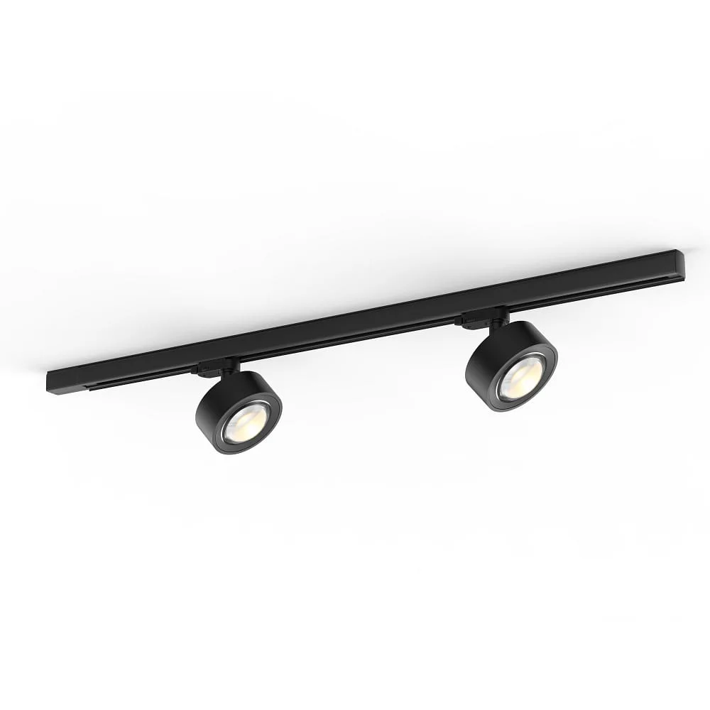 Molto Luce Spot pour rail triphasé MAG TRACK SET IP20, noir dimmable 3-phase