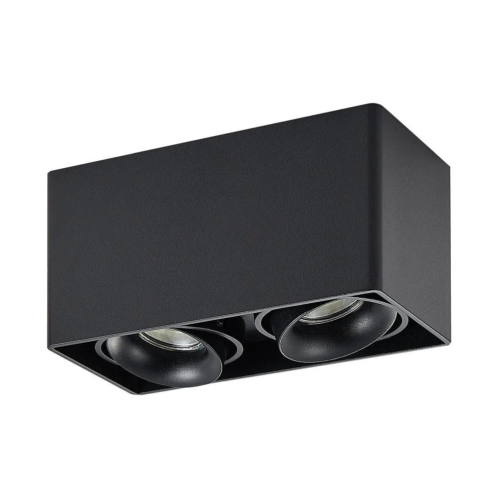 Molto Luce Ceiling light QANA DOUBLE SQUARE SD GU10 IP20, black dimmable