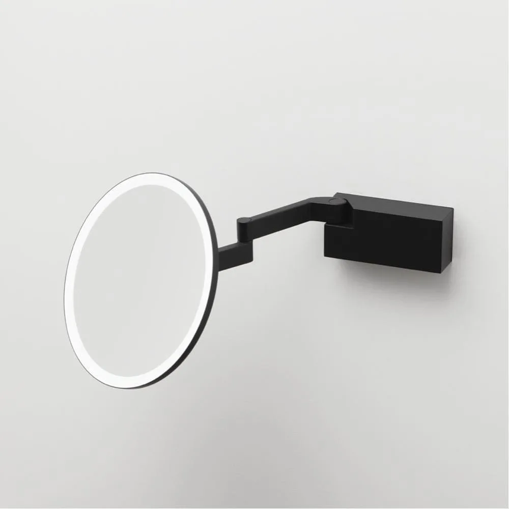 Decor Walther Specchio cosmetico illuminato VISION R con ingrandimento 5x IP44 – nero opaco
