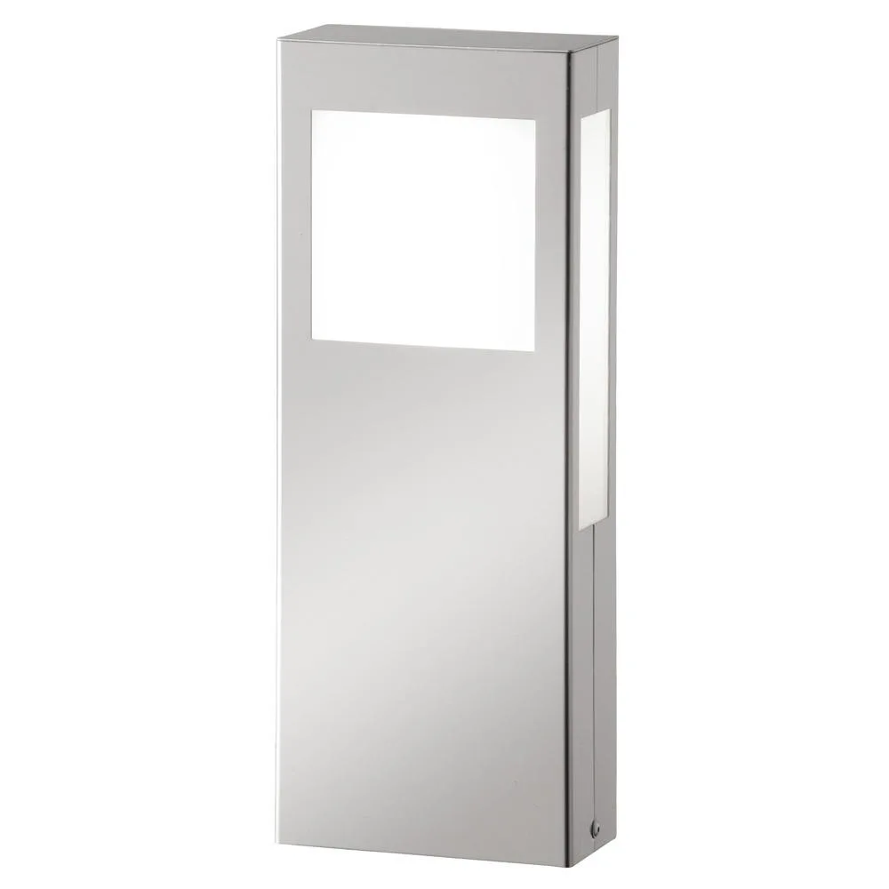 [CMD-39] CMD Lampadaire d'extérieur AQUA PAULO, anguleux, 40 cm, IP44, 2G11, verre opale, brossé (acier inoxydable polycarbonate (PC))