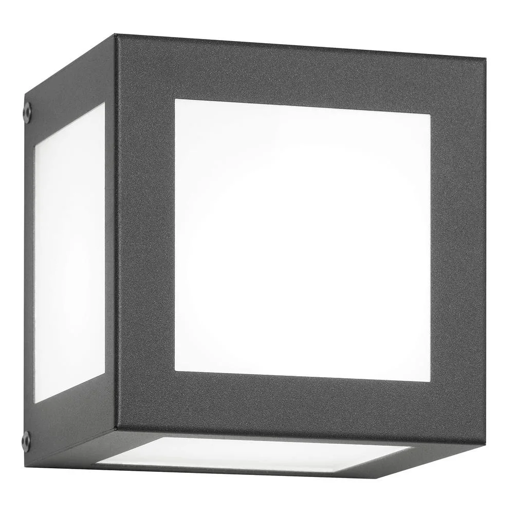 [CMD-61] CMD Applique da esterno AQUA CUBO, IP44, E27, vetro opalino (antracite)