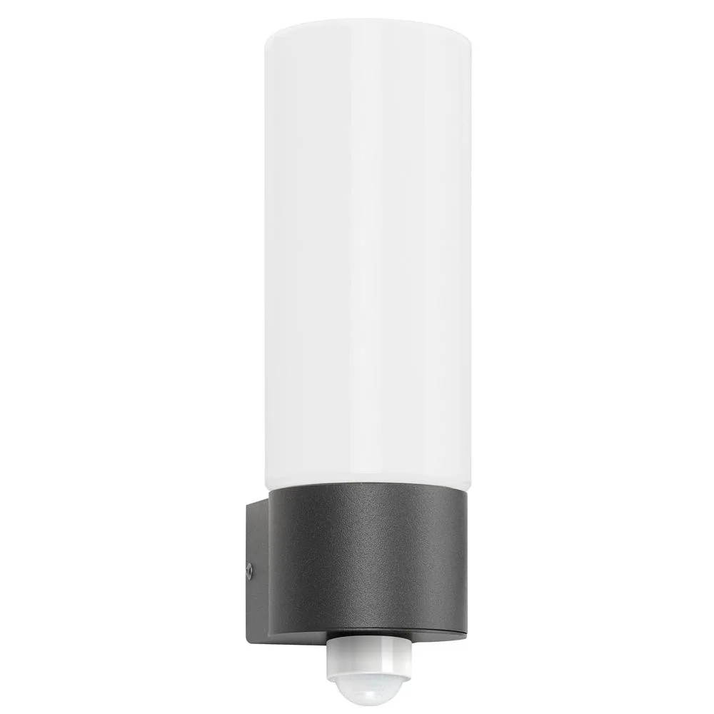 CMD Applique da esterno AQUA WALL con sensore, IP44, E27, vetro opale – antracite