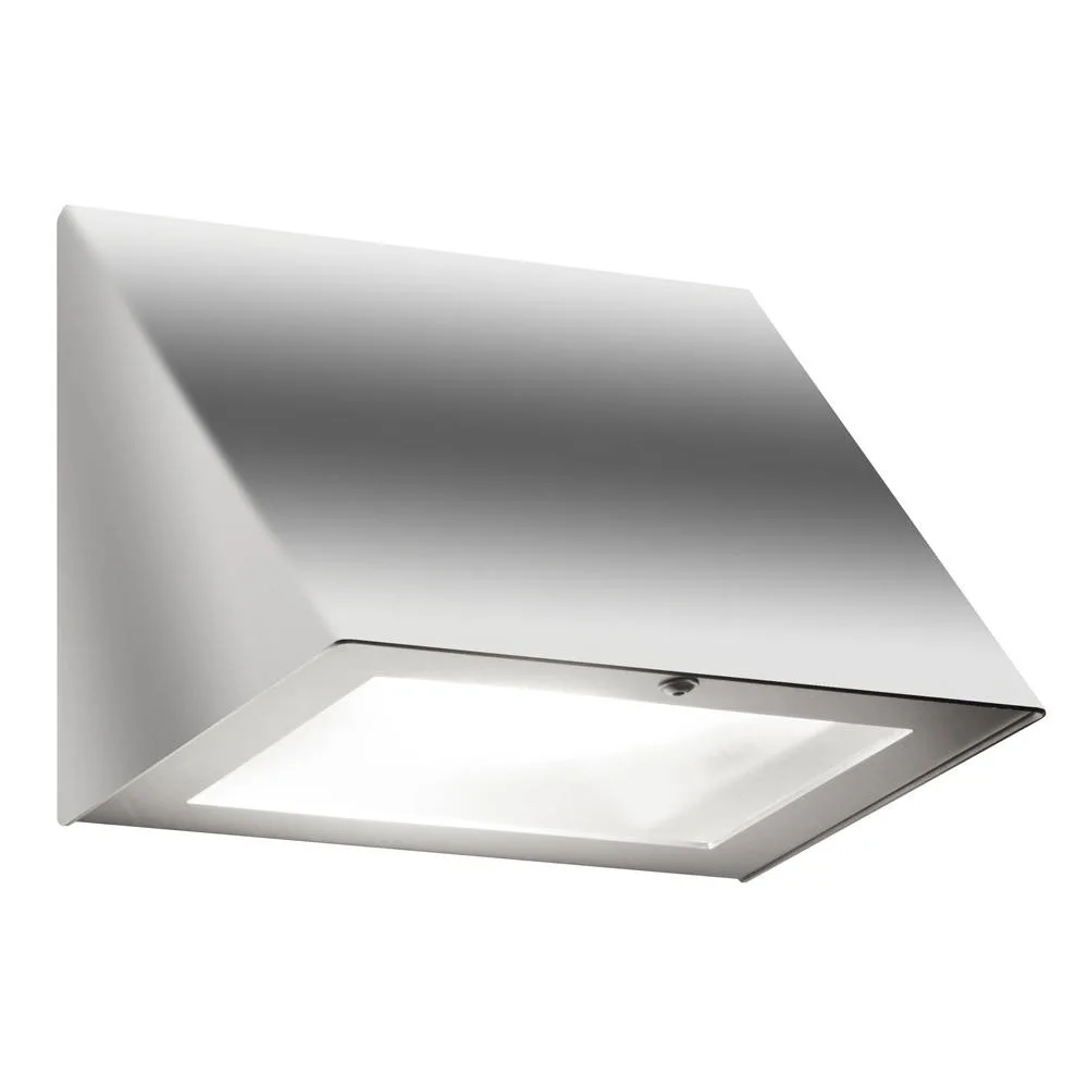 [CMD-113/LED] CMD Applique da esterno LED AQUA PLAY, forma a cuneo, verso il basso, lente regolabile, 6W 2700K, acciaio inox / vetro