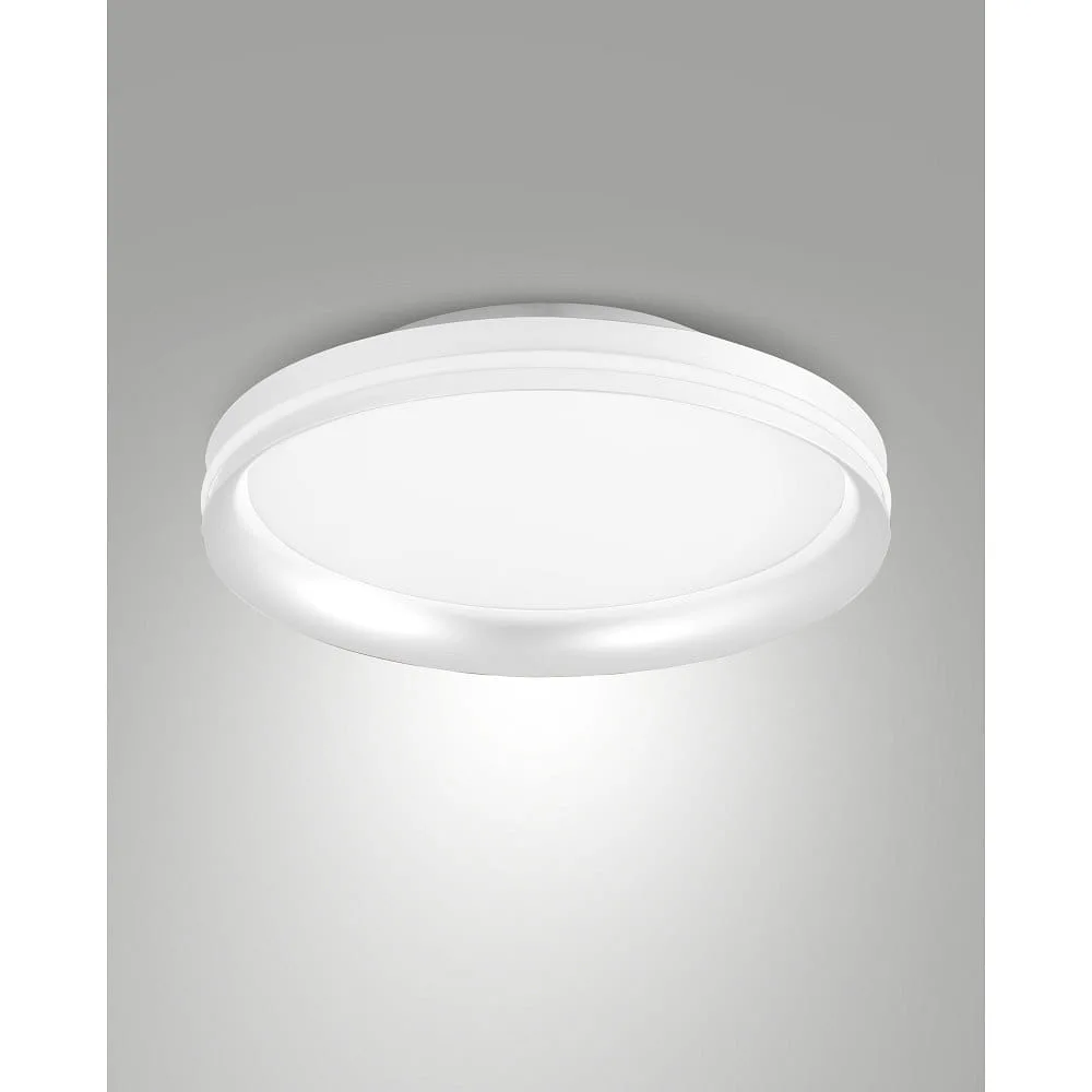 [FAB-3788-61-102] LaMiaLuce Deckenleuchte ISY Ø 35 cm CCT Switch, mit Dekorring, mit Abstandshalter IP20, dimmbar (Weiß)