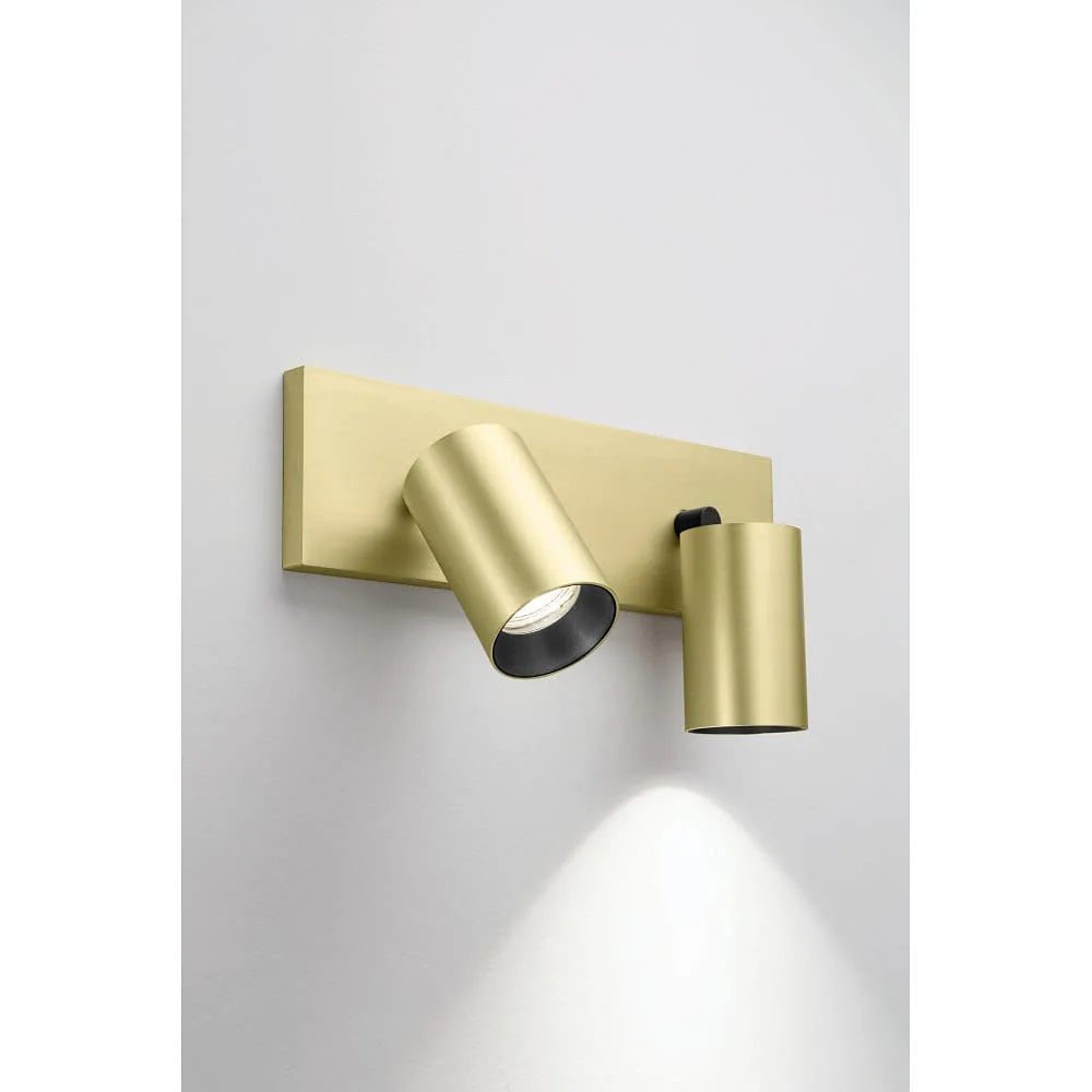 [FAB-3801-82-119] LaMiaLuce Spotlight bar FLORES 2-light, long GU10 IP20, dimmable (black satined brass)