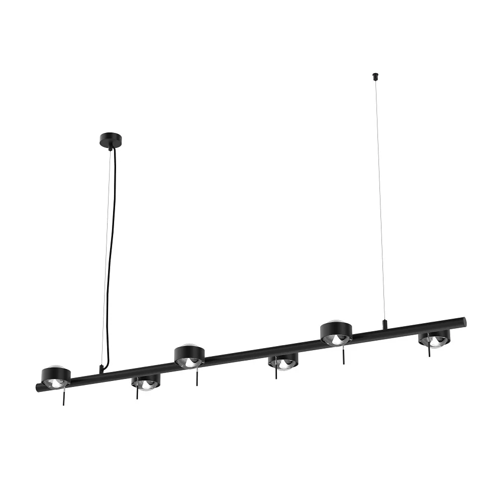 Top Light Pendant luminaire PUK MINI SIXTETT (COB LED) up / down, rotatable, 6-fold, without lens IP20, dimmable – black matt