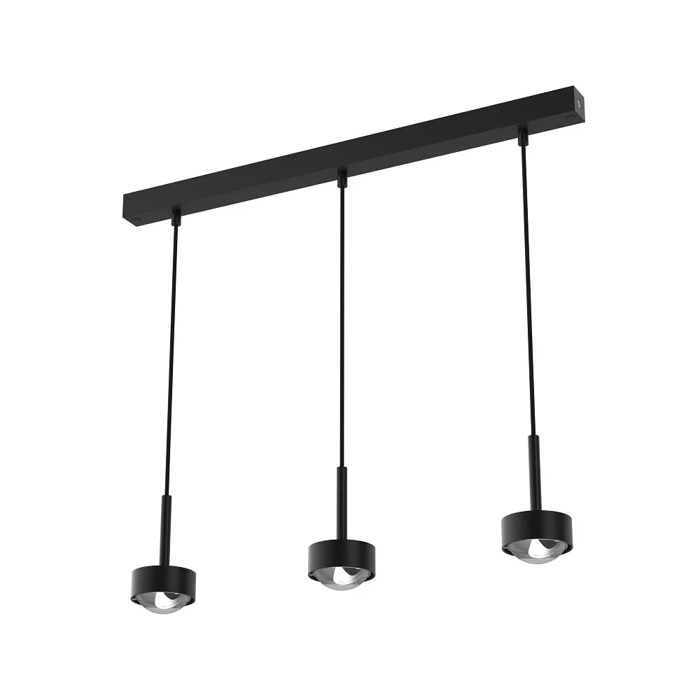 [TOP-8-6058032-BE] Top Light Pendant luminaire PUK MINI CHOICE LONG ONE (COB LED) down, 3-fold, rigid, without lens IP20, dimmable (black matt)