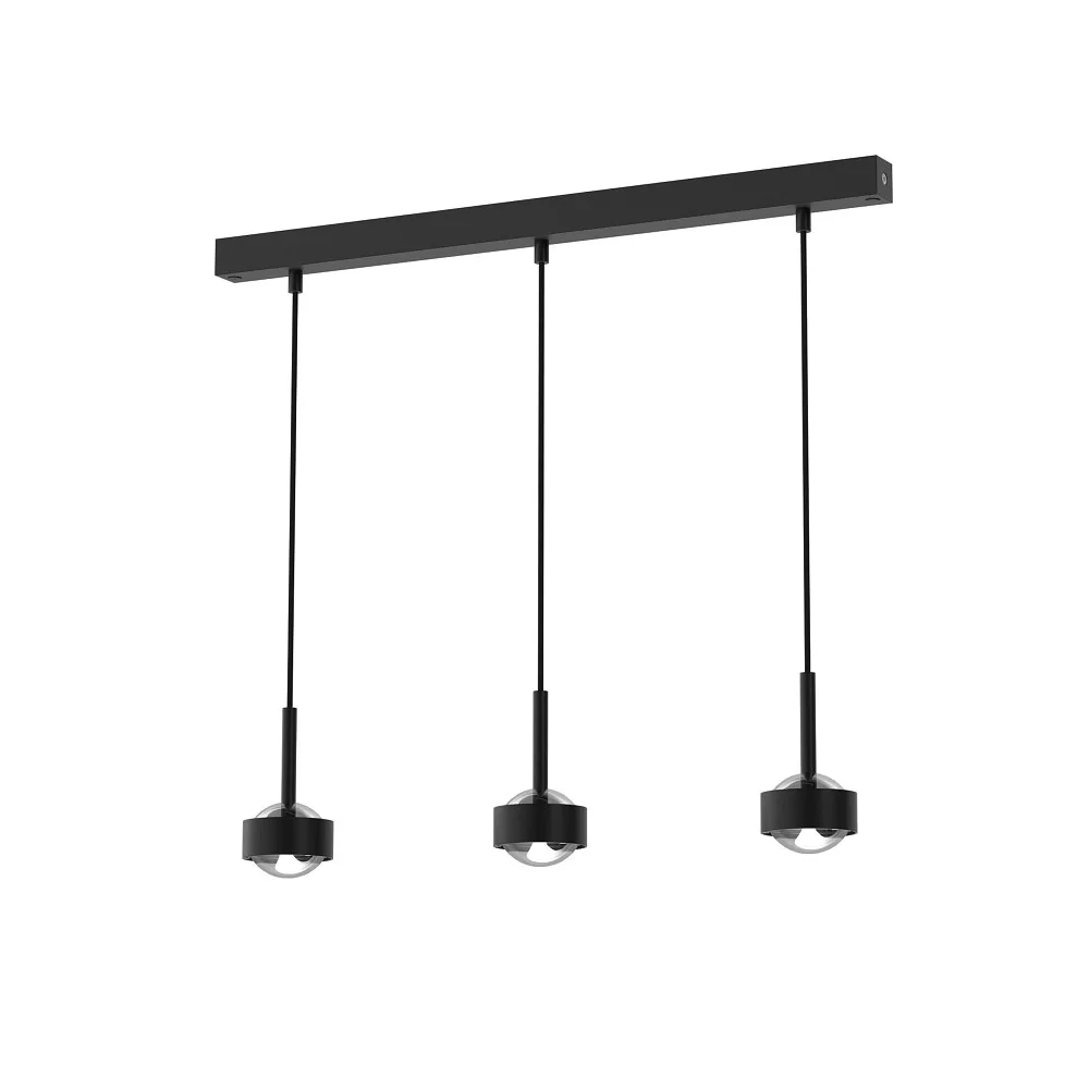 Top Light Lampada a sospensione PUK MINI CHOICE DROP (COB LED) verso l'alto / verso il basso, a 3 luci, rigida, senza lente IP20, nero opaco, dimmerabile
