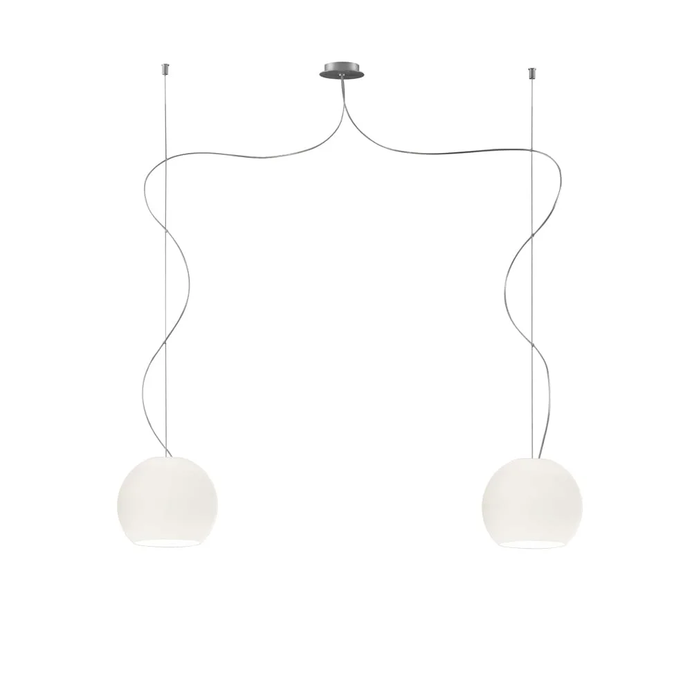 Casablanca Lampada a sospensione BELL, 2x E27, IP20, bianco opale opaco, max. 75 W