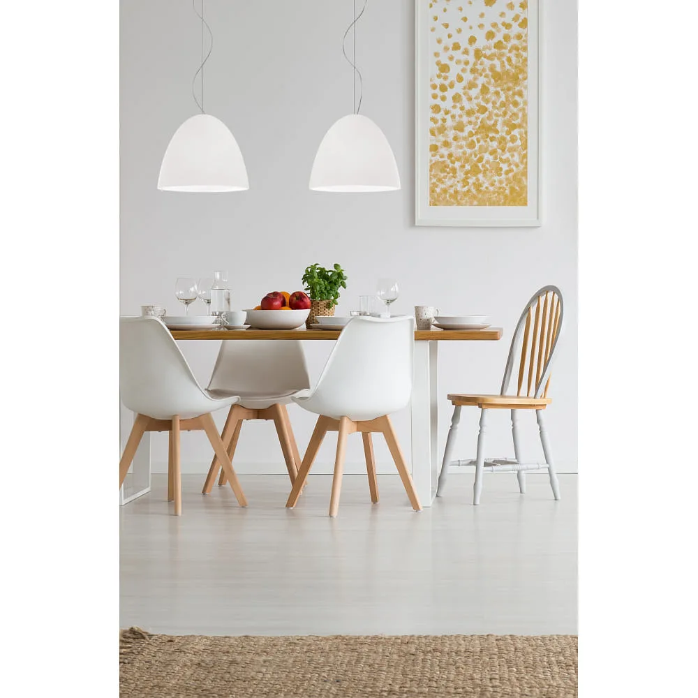[CSB-BE91-B127A] Casablanca Lampada a sospensione BELL, 2x E27, IP20, bianco opaco, max. 105 W