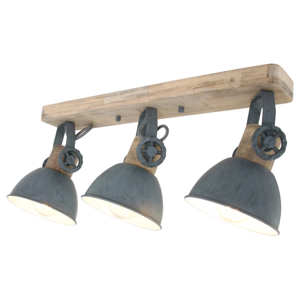 [STE-2133GR] Mexlite Strahler GEARWOOD, 3-flammig (Grau matt)